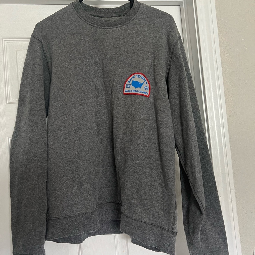 Rowdy Gentlemen Back 2 Back World War Champs Gray Crewneck Sweater Large